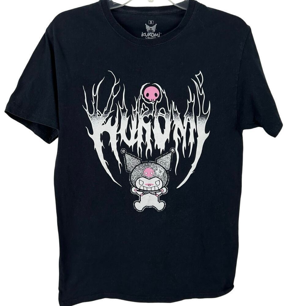 Kuromi Sanrio Graphic Tee Black Small Kawaii